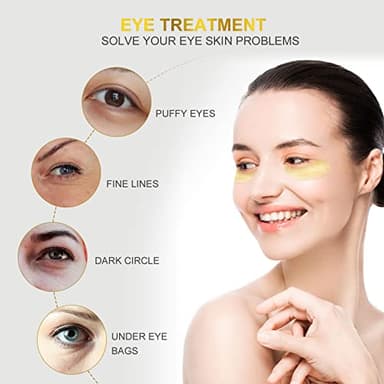 Fivewan 24k Gold Under Eye Patches - 60 Pcs Eye Mask Pure Gold Anti-Aging Collagen Hyaluronic Acid Under Eye Mask for Removing Dark Circles, Puffiness & Wrinkles Refresh Your Skin - Image 5