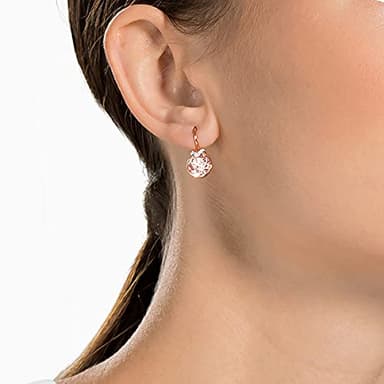 SWAROVSKI Women's Bella V Pierced Earrings, Pink, Rose-Gold Tone Plated - Image 2