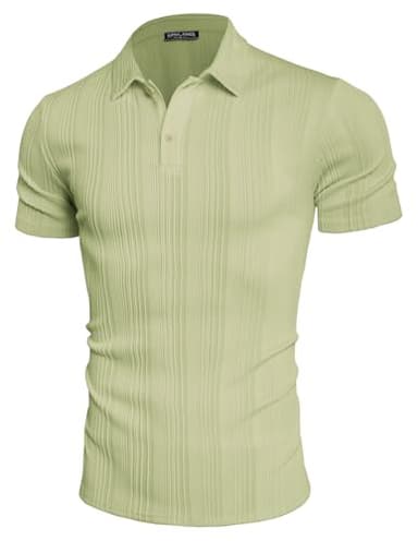PJ PAUL JONES Mens Short Sleeve Polo Shirts Lightweight Textured Polo Shirts for Summer - Image 5