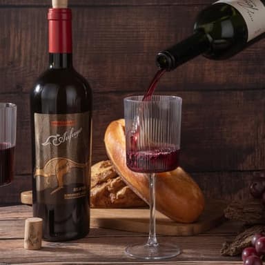 Ciaell 12 PCS Plastic Ribbed Wine Glasses - 10 OZ Plastic Square Wine Glasses with Stem - Disposable Champagne Cups for Parties & Weddings & Party - Image 3