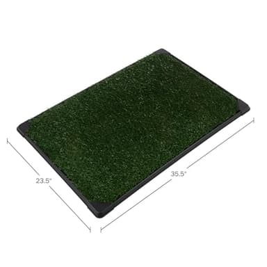 Dog Grass Pad with Tray - 35.5x23.5in Reusable Pee Pads for Dogs - 4-Layer Indoor/Outdoor Artificial Grass Pee Pad - Dog Housebreaking Supplies for Puppy Training by PETMAKER - Image 5