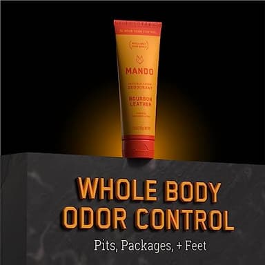 Mando Bourbon Leather Body Deodorant - 72 Hour Odor Control, Aluminum Free, Baking Soda Free - 3.0 Oz Tube and 2.6 Oz Solid Stick - Image 6