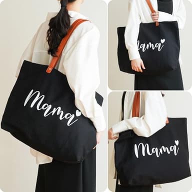 Lamyba New Mom Gifts for Women, Mama Bag Tote with Makeup Bag, Cool Gifts for Mom to be/Expecting Mom/Pregnant Women - Image 3