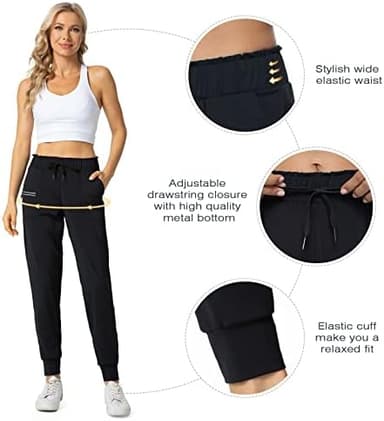 Haowind Joggers for Women with Pockets Elastic Waist Workout Sport Gym Pants Comfy Lounge Yoga Running Pants - Image 5