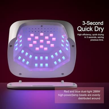 LVAINIT SUNX11 Rhinestone uv Nail Lamp - LED UV Gel Nail Dryer with Rainbow Crystal Design, 3-Second Quick Dry, Touch Screen, Detachable Base, 4 Timer Settings, for Fingernails & Toenails - Image 4