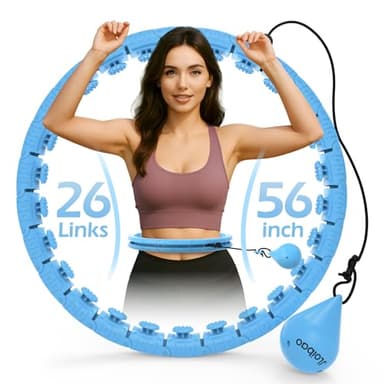 JLoibao Weighted Hula Circle with 26/32 Links(56-66 Inch) for Adults Weight Loss, Infinity Fitness Hoop Plus Size, for Women Smart Exercise Equipment - Image 1