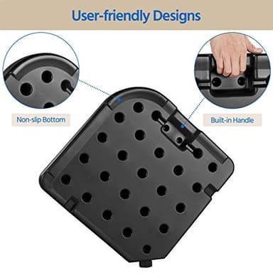 Yaheetech 4-Piece Umbrella Base Outdoor Umbrella Stand Square Shaped Cantilever Offset Filled with Water or Sand for Garden, Backyard and Poolside, Black - Image 7