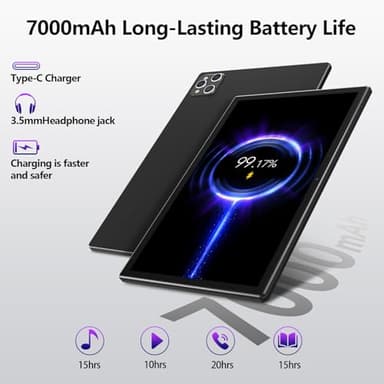 EITOMIN Android Tablet 2025 Latest 10 inch Tablet with Keyboard,128GB ROM 16GB RAM TF1TB Expand,Octa-Core,5GWiFi,1080FHD,13MP+8MPCamera,Bluetooth5.0,GPS,Mouse,Case,Black - Image 6