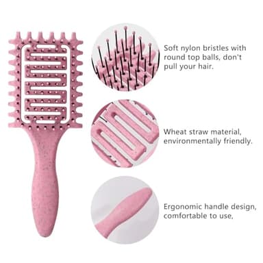 Curl Defining Brush,2024 Curly Hair Brush,Vented Hair Brush for Detangling, Shaping and Defining Curls For Women and Men Less Pulling (2Pcs Purple) - Image 2