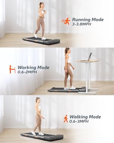 Elseluck Walking Pad, Under Desk Treadmill for Home Office, 2 in 1 Portable Walking Pad Treadmill with Remote Control, Walking Jogging Machine in LED Display - Image 4