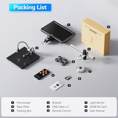 Hideal HM10 10.1" Digital Microscope: 16MP 1200X HD IPS Coin Microscope Magnifier for Error Coins with Light, 1080P LCD Soldering Microscopes for Adults with Screen, PC View, 32GB - Image 9