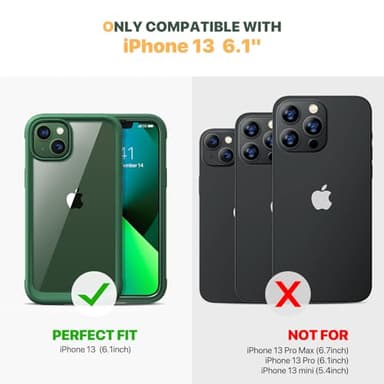 Diaclara Designed for iPhone 13 Case, Full Body Rugged Case with Built-in Touch Sensitive Anti-Scratch Screen Protector, Soft TPU Bumper Case for iPhone 13 6.1" (Green) - Image 7
