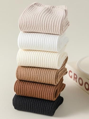 Flydo 6 Pack Women's Crew Socks - Cotton, Cute Casual Athletic Soft Aesthetic - Image 4