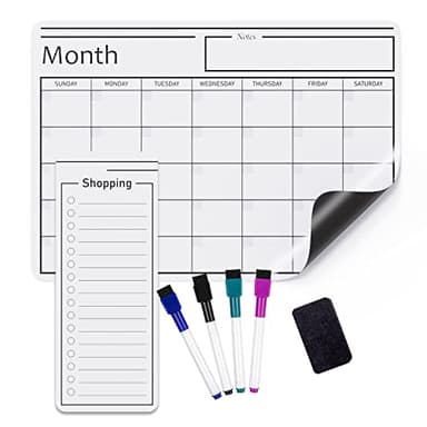Amazon Basics Magnetic Dry Erase Whiteboard Calendar, 12" x 17", Includes 4 Markers And Eraser - Image 2