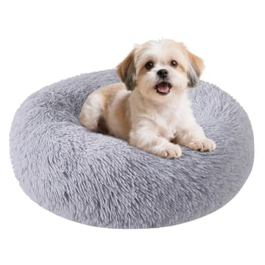 Dog Bed for Small Medium Large Dogs Cats, 20 inch Calming Washable-Round Cozy Soft Pet Bed for Puppy and Kitten with Slip-Resistant Bottom - Image 1