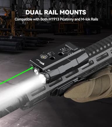 VOTATU V848 Laser Light Combo, Green/IR Laser & 1700LM Flashlight/IR Illuminator Combo, Multi-Mode Display Screen Weapon Light Laser for Rifle and Shotgun Compatible with Mlok Picatinny Rail - Image 5