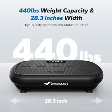 MERACH Vibration Plate Exercise Machine, Vibration Plate 440 Lbs Capacity, Bluetooth and Silicone Pedal, Stimulate Deep Fat, Vibration Plate for Lymphatic Drainage, Vibrating for Weight Loss(Black) - Image 7