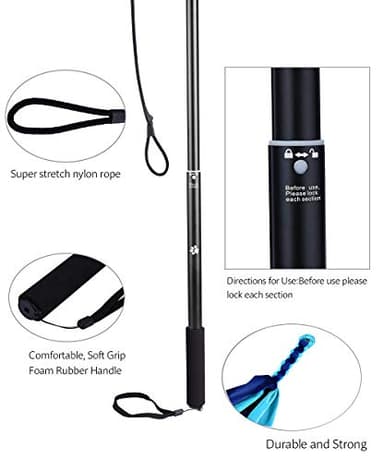AMYESE Interactive Dog Toys - Extendable Flirt Pole with 2pcs Fleece Lure Tugs for Dog Outdoor Entertainment, Train and Exercise, New Blue - Image 2
