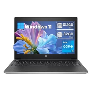 HP ProBook 450 G5 15.6" FHD Business Laptop, 8th Gen Intel Core i5-8250U up to 3.40GHz, 32GB RAM, 512GB SSD, Fingerprint Reader, HDMI, VGA, Windows 11 Pro (Renewed) - Image 1