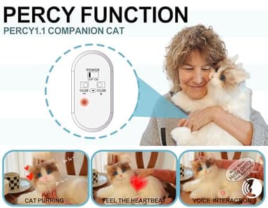 Chongker Interactive Companion Robot Cat Pets, Handmade Weighted Stuffed Animals, Cat Plush Toy with Voice Response, Realistic Heartbeat and Purring, Ragdoll Cat - Image 2