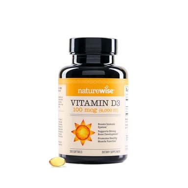 NatureWise Vitamin D3 4000iu (100 mcg) 200-Day Supply for Immune Support, Healthy Muscle Function, and Bone Health - Non-GMO, Gluten Free in Organic Extra Virgin Olive Oil, (Mini Softgel), 200 Count - Image 1
