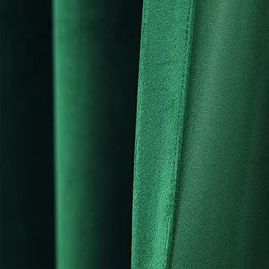 SINGINGLORY Green Velvet Curtains 52 x 96 Inch, Blackout Thermal Insulated Grommet Window Curtain 2 Panels Set for Bedroom and Living Room (W52 xL96, Dark Green Emerald - Image 6