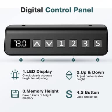 SMUG Height Adjustable Electric Standing Desk, 48 x 24 Inches Sit Stand up Desk Home Office Computer Desk, Ergonomic Desk with Memory Controller Standing Table Natural - Image 8