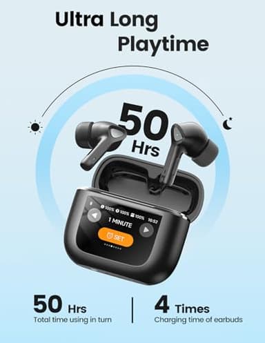 TWOSKY Wireless Earbuds Bluetooth 5.3 Headphones 50H Playtime Deep Bass Stereo Ear Buds with Mic IPX7 Waterproof Comfort Lightweight in Ear Earphones for Pad Android/iOS Phones Gifts for Women Men - Image 2
