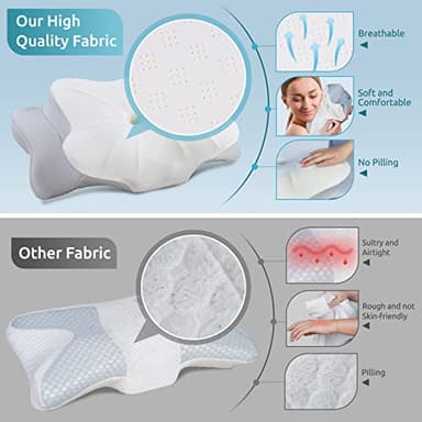 DONAMA Cervical Pillow for Neck and Shoulder,Contour Memory Foam Pillow,Ergonomic Neck Support Pillow for Side Back Stomach Sleepers with Pillowcase - Image 2