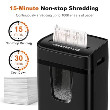 Bonsaii Paper Shredder for Home Office, 12-Sheet Heavy Duty Cross Cut Shredders for Home with 5.5 Gal Pullout Bin, Paper Shredding Machine for Document/CD/Credit Card,P-4 Security(C282-A New Version) - Image 4