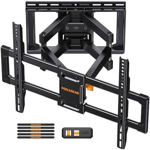 Perlegear UL Listed Full Motion TV Wall Mount for 42-85 inch TVs up to 132 lbs, TV Mount with Dual Articulating Arms, Tool-Free Tilt, Swivel, Extension, Leveling, Max VESA 600x400mm, 16" Studs, PGLF8 - Image 1