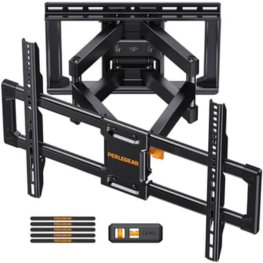 Perlegear UL Listed Full Motion TV Wall Mount for 42-85 inch TVs up to 132 lbs, TV Mount with Dual Articulating Arms, Tool-Free Tilt, Swivel, Extension, Leveling, Max VESA 600x400mm, 16" Studs, PGLF8 - Image 1