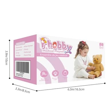Phobby Kids Doctor Kit, 8 Pieces Kids Doctor Playset with Medical Storage Bag & Real Stethoscope, Pretend Play Doctor Toys for Toddler Boys Girls Aged 3 4 5 6 - Image 8