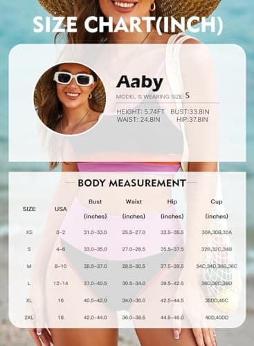 Herseas Women Bikini Color Block Striped Knit Ribbed 2 Piece High Waisted Swimsuit Sporty Tummy Control Bathing Suits Black Pink Colorblock Medium 8 10 - Image 6