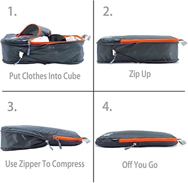 Cipway Compression Packing Cubes Set, Ultralight Expandable Travel Packing Organizers for Carry on Luggage (Grey 3pcs) - Image 2