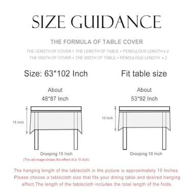 patdrea Designer Beige Long Tablecloth for Rectangle Table,Elegant Linen Floral Pattern French Table Cloth,Decor Cover Cloth for Kitchen Dining Christmas,Thanksgiving,Party,63"x102"-Istana a - Image 3