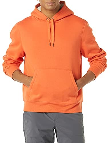 Amazon Essentials Men's Hoodies, Sherpa-Lined Pullover, Orange, Small - Image 1