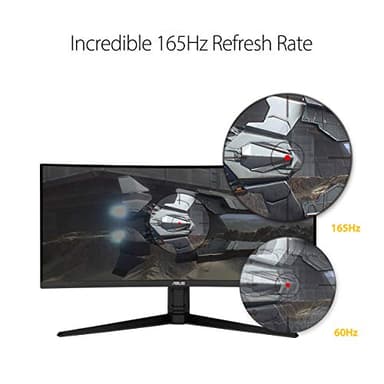ASUS TUF 34 Inch Curved Gaming Monitor - WQHD (3440x1440), 165Hz, 1ms, Extreme Low Motion Blur, FreeSync Premium, Eye Care, Height Adjustable, DisplayHDR 400, DisplayPort, HDMI, USB - VG34VQL1B - Image 3