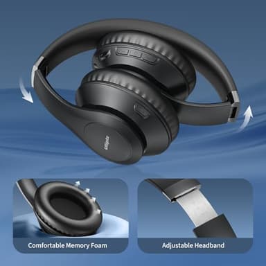 Uliptz Wireless Bluetooth Headphones, 65H Playtime, 6 EQ Sound Modes, HiFi Stereo Over Ear Headphones with Microphone, Foldable Lightweight Bluetooth 5.3 Headphone for Travel/Office/Cellphone/PC - Image 4