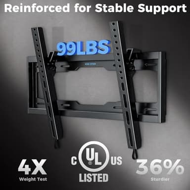 UL Listed Tilting Low Profile TV Wall Mount - Holds Most 26-60 Inch TVs Up to 99 lbs, Quick Release Lock, Max VESA 400x400mm, Fits 8''-16'' Studs - by USX STAR - Image 2