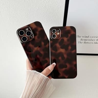 Huahuacase Compatible with for iPhone 15 Pro Case, Tortoise Shell Chic Amber Brown Print Leopard, Classic Soft TPU Protective Shockproof Case for iPhone 15 Pro 6.1 ''Color2 - Image 5