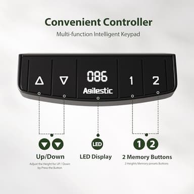 Agilestic Electric Standing Desk with 2 Drawers and Keyboard Tray, 48 x 23 Inches Ergonomic Adjustable Height Desk with Storage, Sit Stand Computer Workstation, Black - Image 7