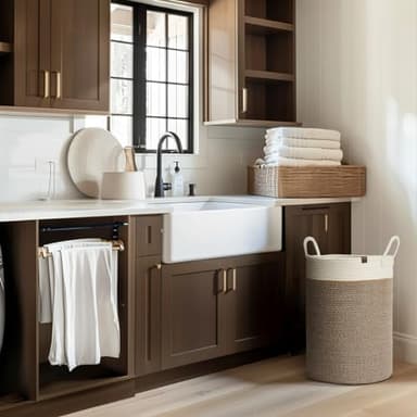 LA JOLIE MUSE Woven Basket Rope Storage Baskets - Large Cotton Organizer, Basket for Baby Blanket, Kids Toy Nursery Laundry Basket Mocha XL - Image 3