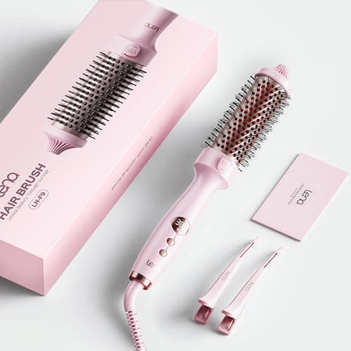 Thermal Brush,Lena All-in-1 with 1.5 inch Titanium Barrel-Infrared&Negative Ion Technology,Smooth,Frizz-Free Styling Tool,5 Heat Settings,LED Display,Easy to Use,Pink
