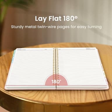 Large Spiral Lined Notebooks for Work With Removable Dividers & Tabs, 8.5"x11" Hardcover 5 Subject Notebook for Note Taking & Organizer, A4 College Ruled Journal for Women & Writing, Pink, 280 Pages - Image 5