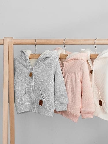 Simple Joys by Carter's Baby Girl's Hooded Sweater Jacket with Sherpa Lining Outerwear, pink, 12 Months - Image 2