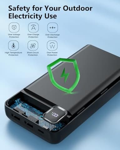 Nacete Portable Charger Power Bank 50000mAh Portable Phone Charger, PD 22.5W Fast Charging Powerbank Built in Cable, 5 Output 3 Input USB C LED Display for iPhone 16 15 14 13 Samsung Android iPad - Image 8