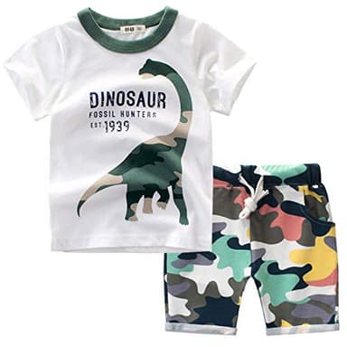Frogwill Toddler Boys Dinosaur Camouflage Tee and Shorts Set 2-7Y 4T, D2 - Image 1