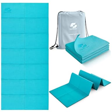 GymCope Foldable Yoga Mat for Travel, 68"x24" Folding Travel Gym Mat for Women Yoga Studio, Packable and Portable Pilates Mat with Storage Bag Easy to Carry, Lightweight Travel Workout Mat, 2mm/4mm - Image 1