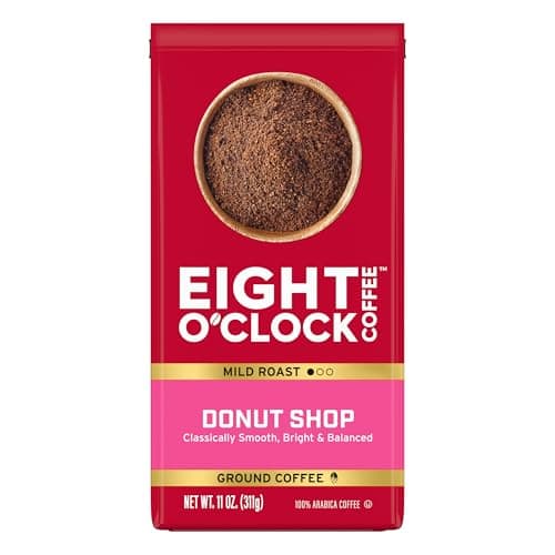 Eight O'Clock Coffee Donut Shop Ground Coffee, Light Roast, 11 Ounce (Pack of 1) - Image 1